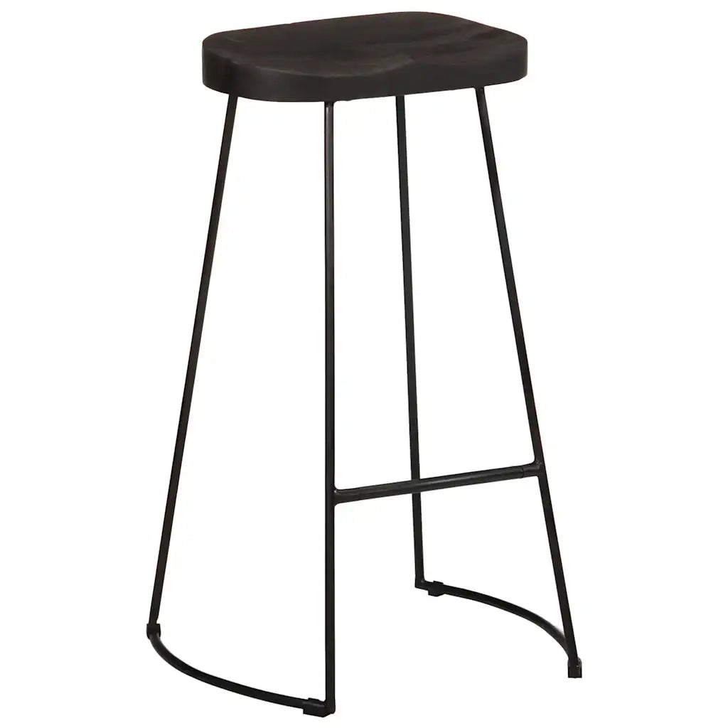 Sgabelli da Bar 2 pz Neri 45x40x78 cm Legno Massello di Mango 4013527
