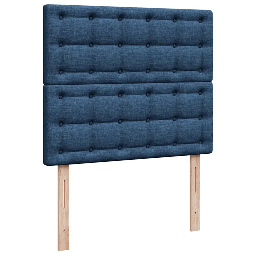 Struttura Letto Pouf con Materasso Blu 120x190 cm in Tessuto