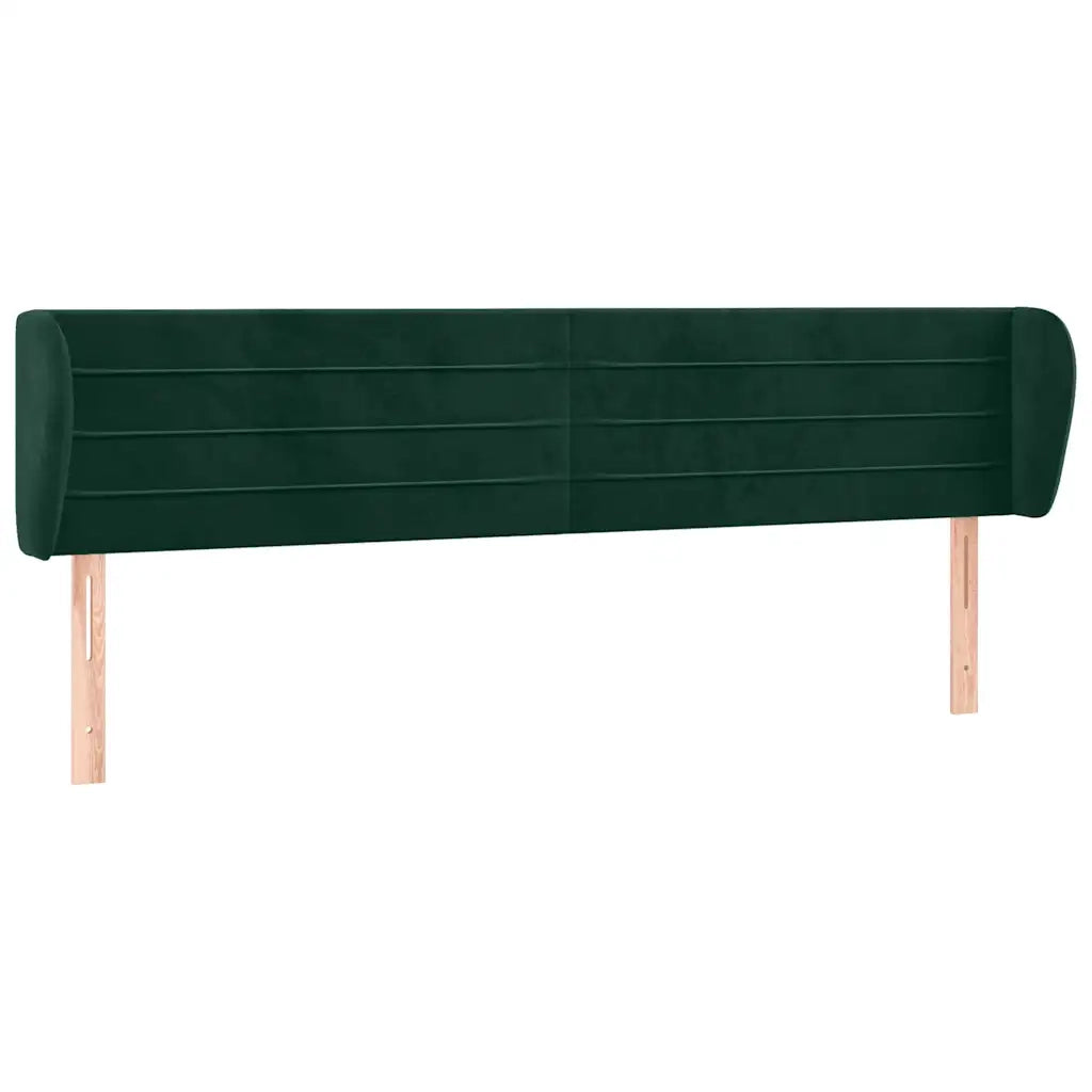Testiera | Testata ad Orecchio Verde Scuro 203x23x78/88 cm in Velluto