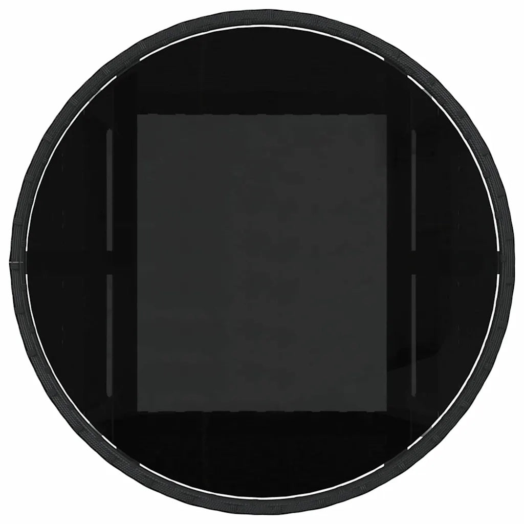 Set da Pranzo per Giardino 5 pz | Set Salotto da Giardino Nero polyrattan