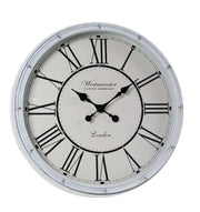OROLOGIO DA PARETE IN PLASTICA E VETRO CON NUMERI ROMANI 50X5 CM BIANCO