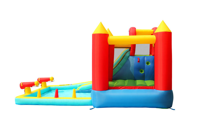 Castello Gonfiabile per Bambini Jump & Splash Double Blaster 400x300x220 cm Portata Massima 136 kg