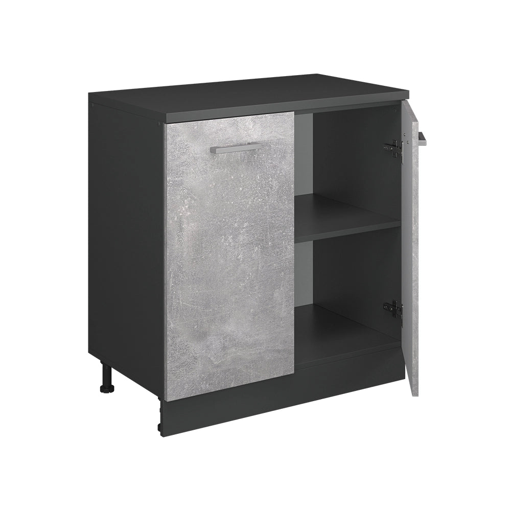 Mobile per mansarda Rion Calcestruzzo/Antracite 80 x 83.8 cm senza inclinazione con 2 ante Vicco