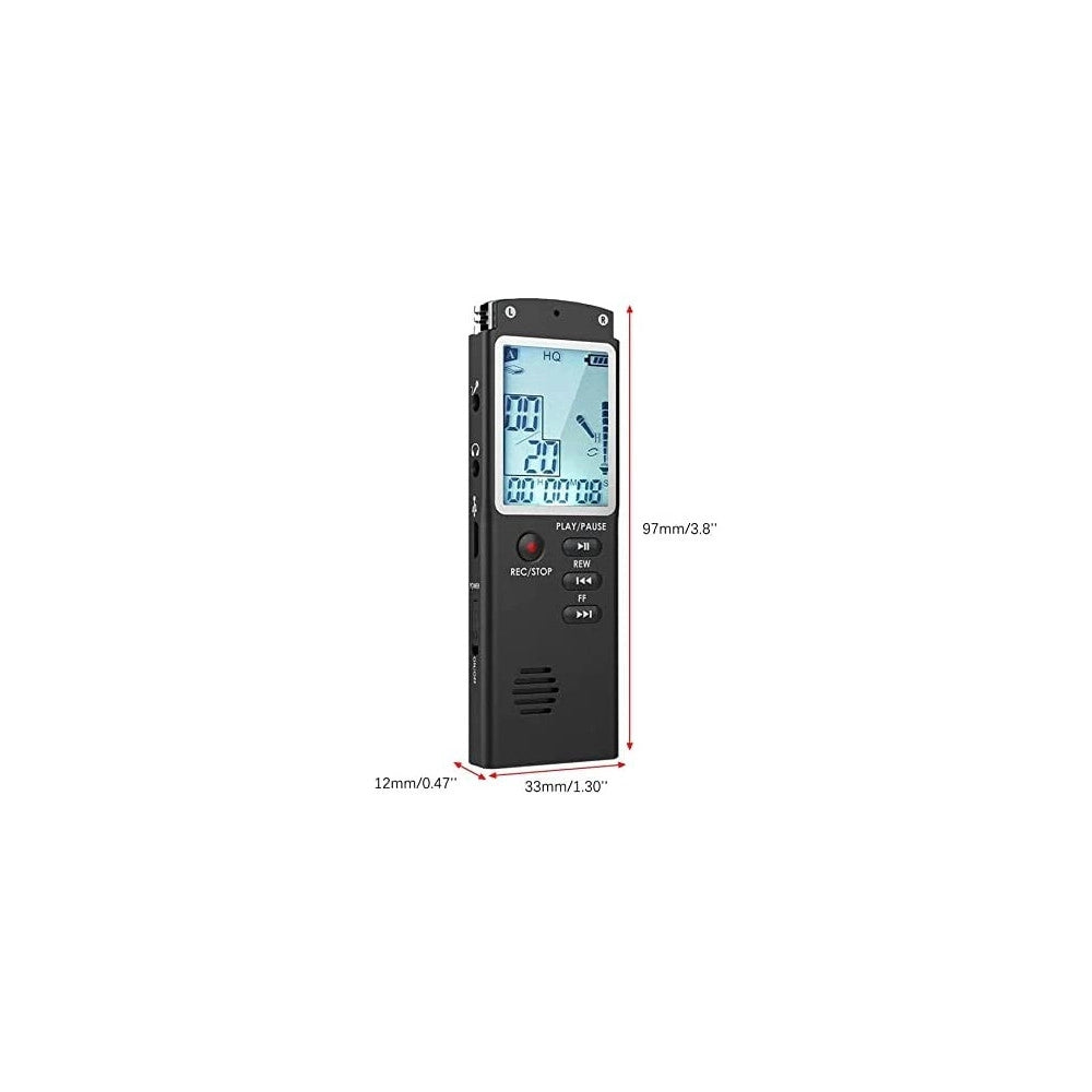 Trade Shop - Registratore Vocale Digitale Registrazione Audio Da 8gb Con Schermo Lcd Q-lc503 -