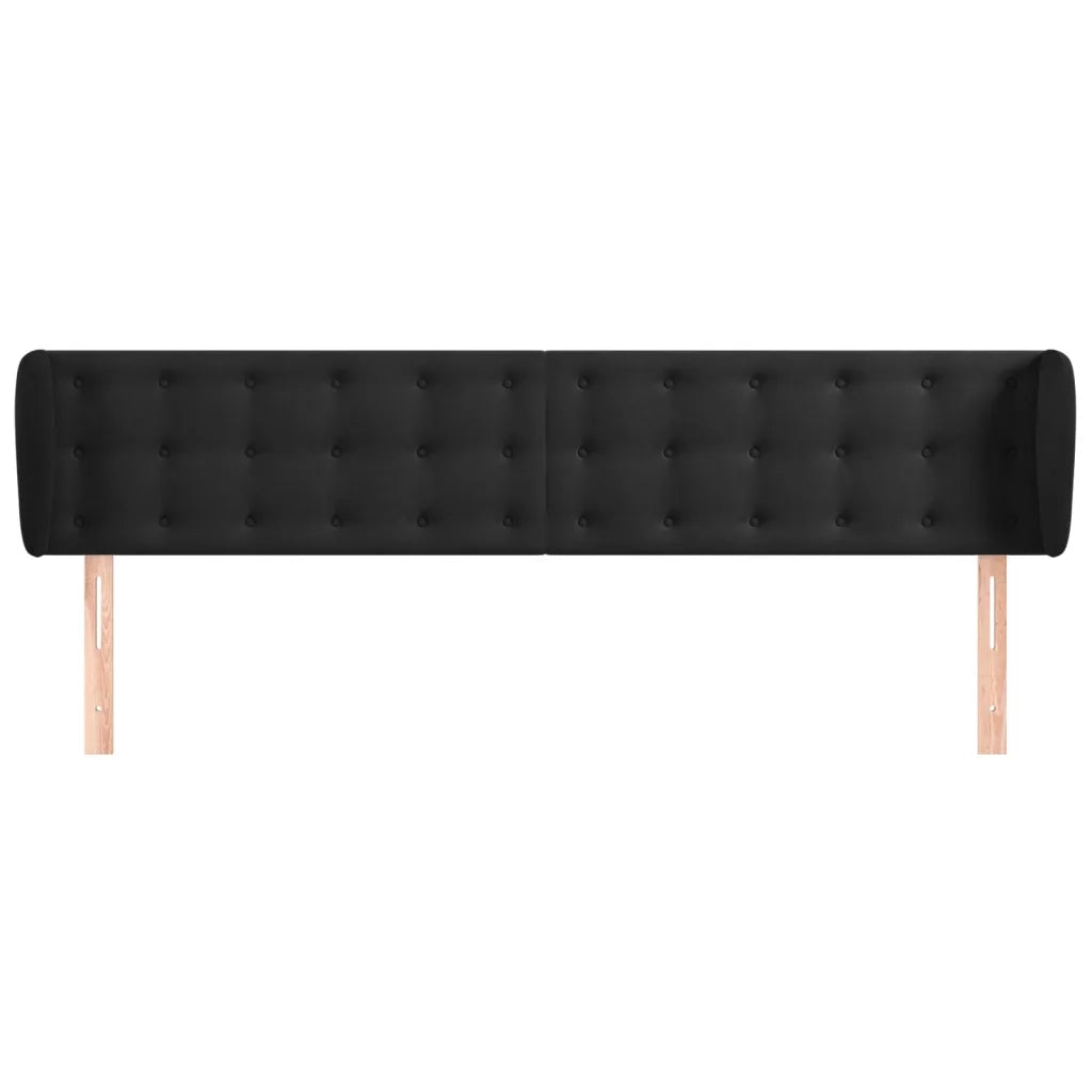 Testiera | Testata ad Orecchio Nera 183x23x78/88 cm in Velluto