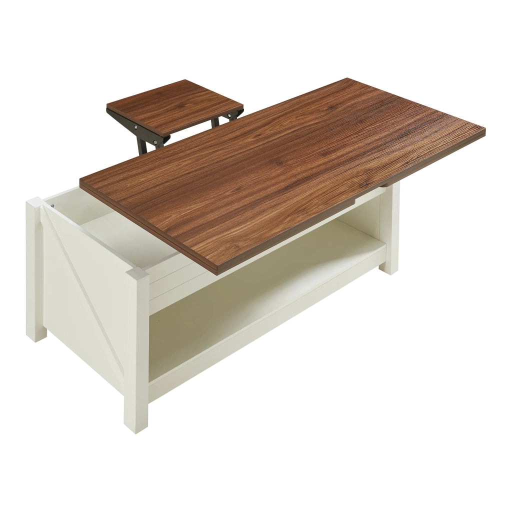Tavolino/consolle 110 x 55 x 54 cm effetto noce bianco 03_0010802