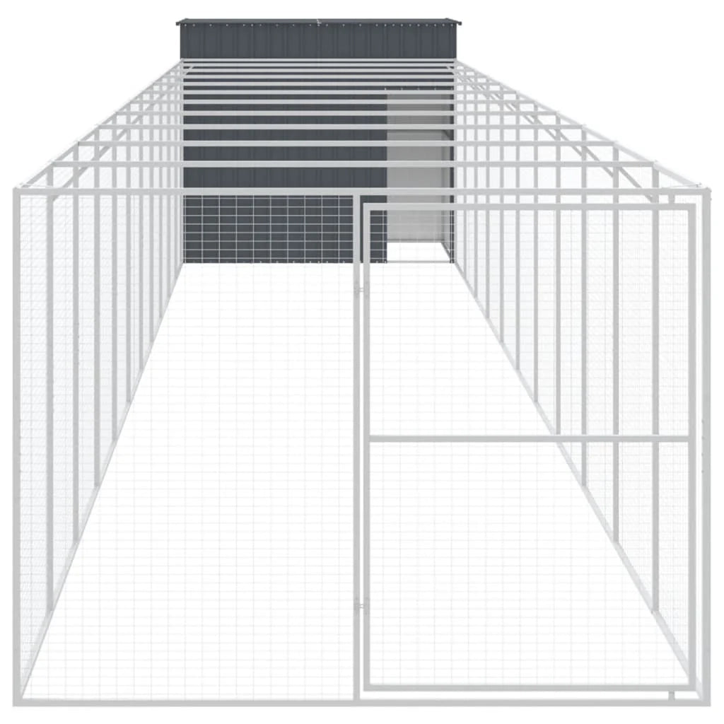 Cuccia per cani con recinto 214 x 1273 x 181 cm antracite 02_0043479