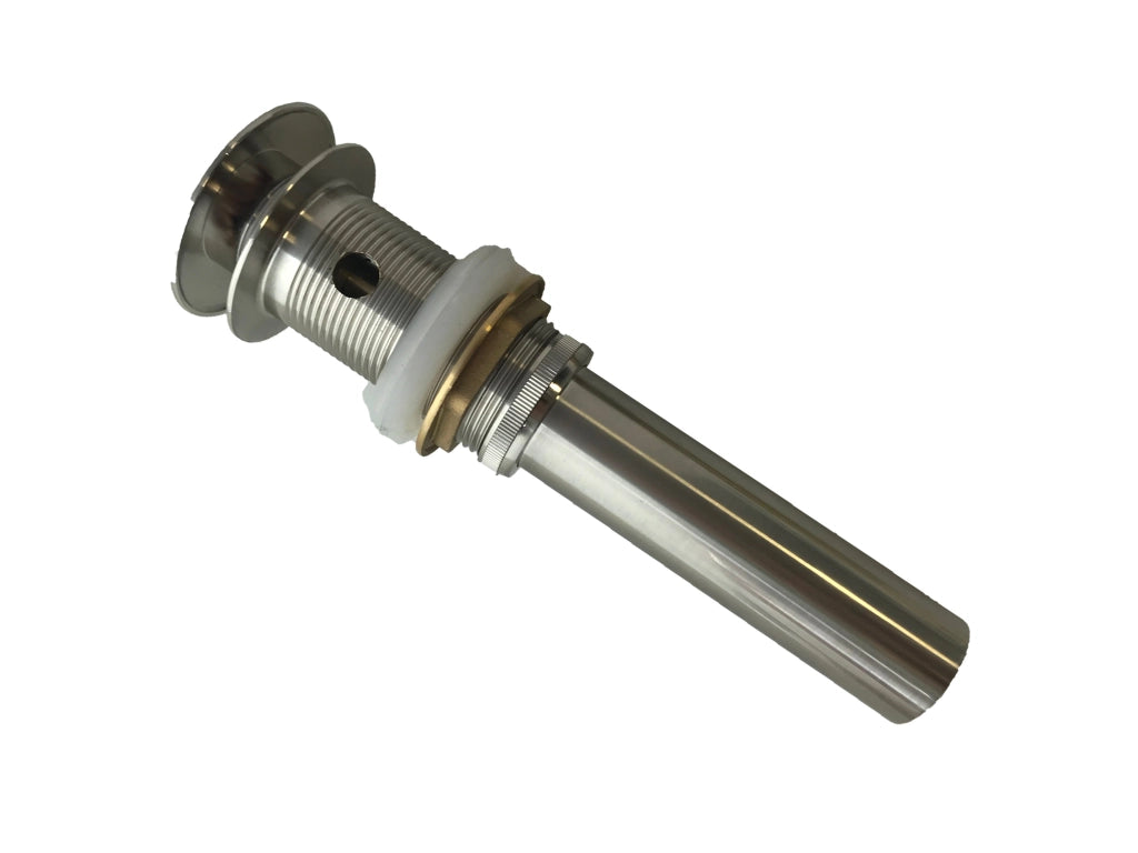 Piletta clip clap effetto acciaio inox satinato con troppo pieno