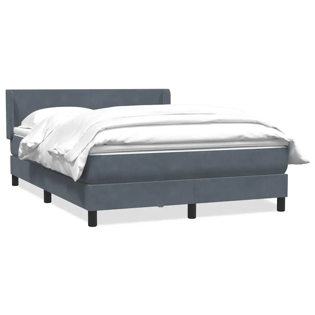 Giroletto a Molle con Materasso Grigio Scuro 160x210 cm Velluto 3317950
