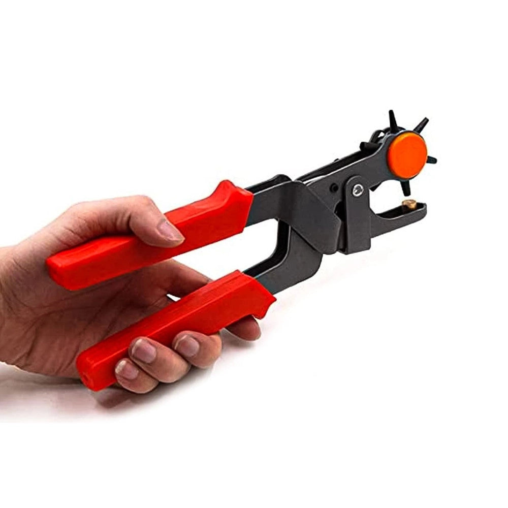 Trade Shop - Pinza Fustellatrice Per Cinture Buchi Fori Cintura Cuoio Pelle Testa Girevole -