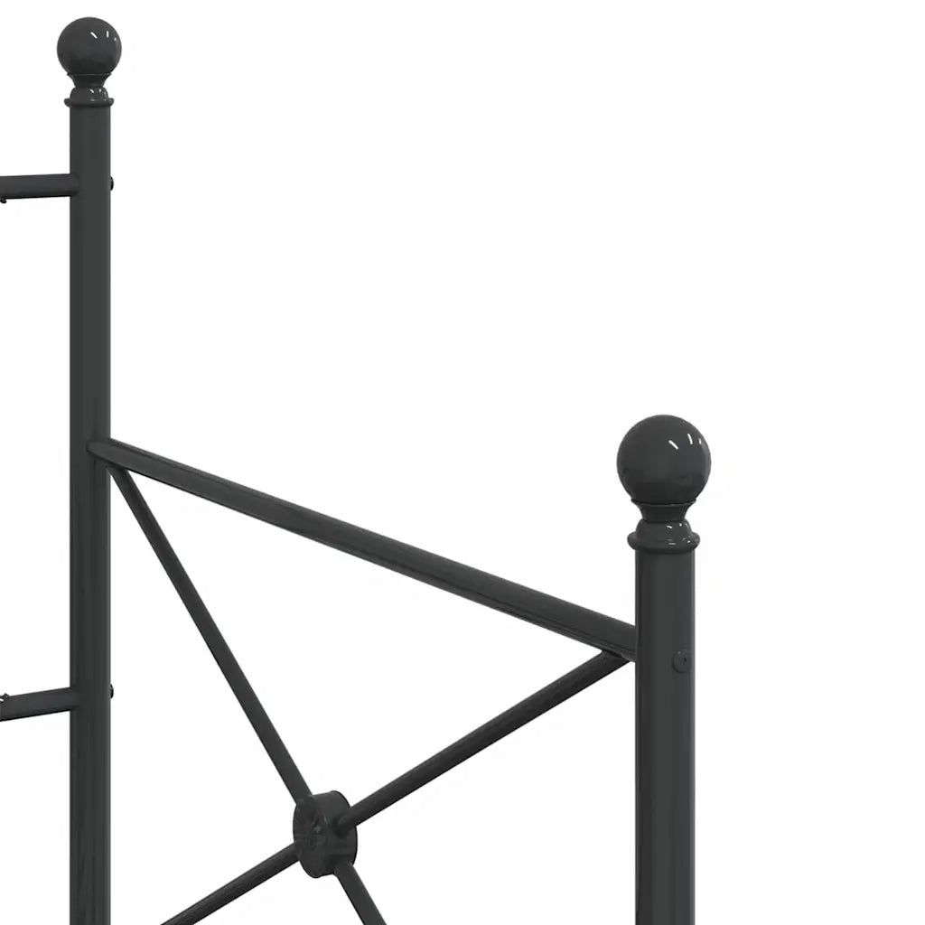 Letto singolo | Letto per adulti | Dormeuse senza Materasso Nero 80x200 cm in Acciaio