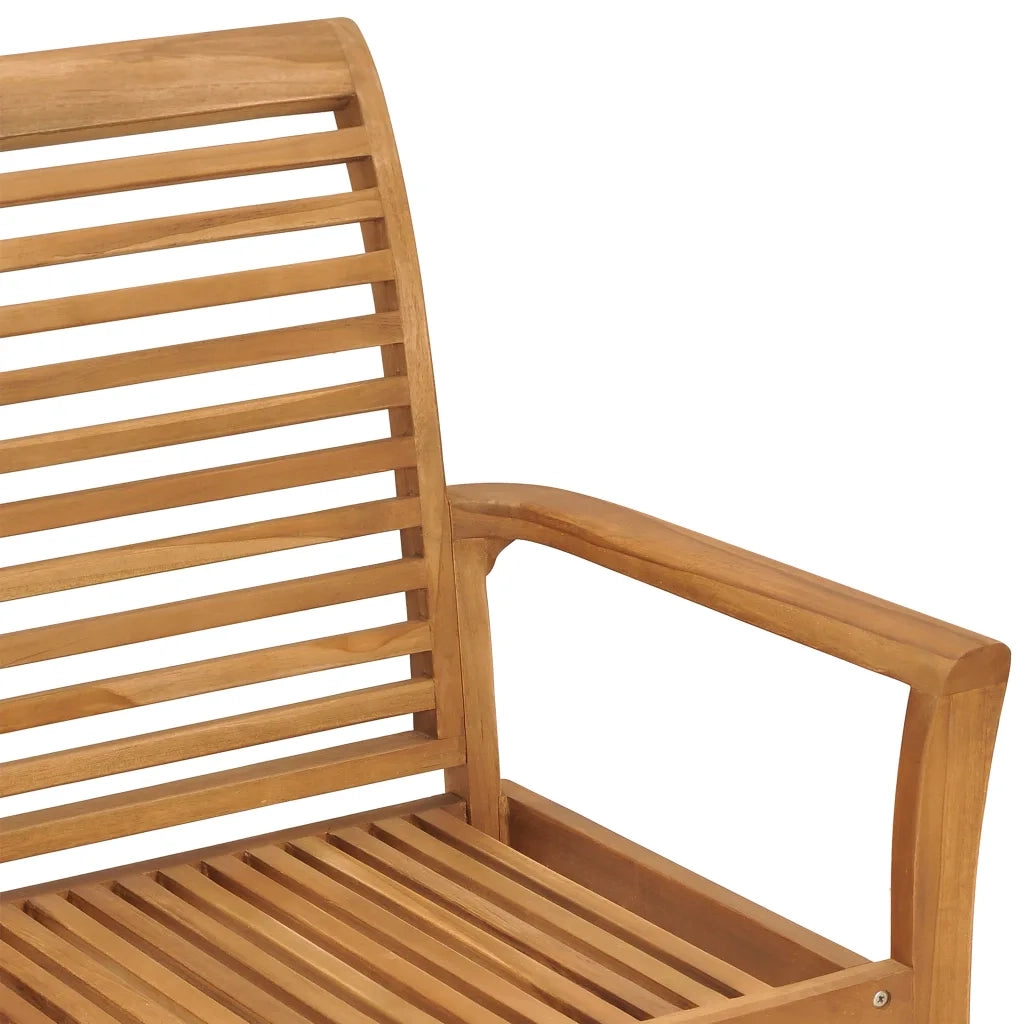 Panca da Giardino con Cuscino Rosso a Quadri 112 cm Legno Teak cod mxl 43920