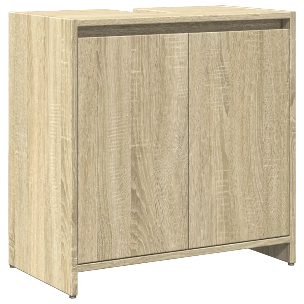 Set Mobili da Bagno 3 pz Rovere Sonoma in Legno Multistrato