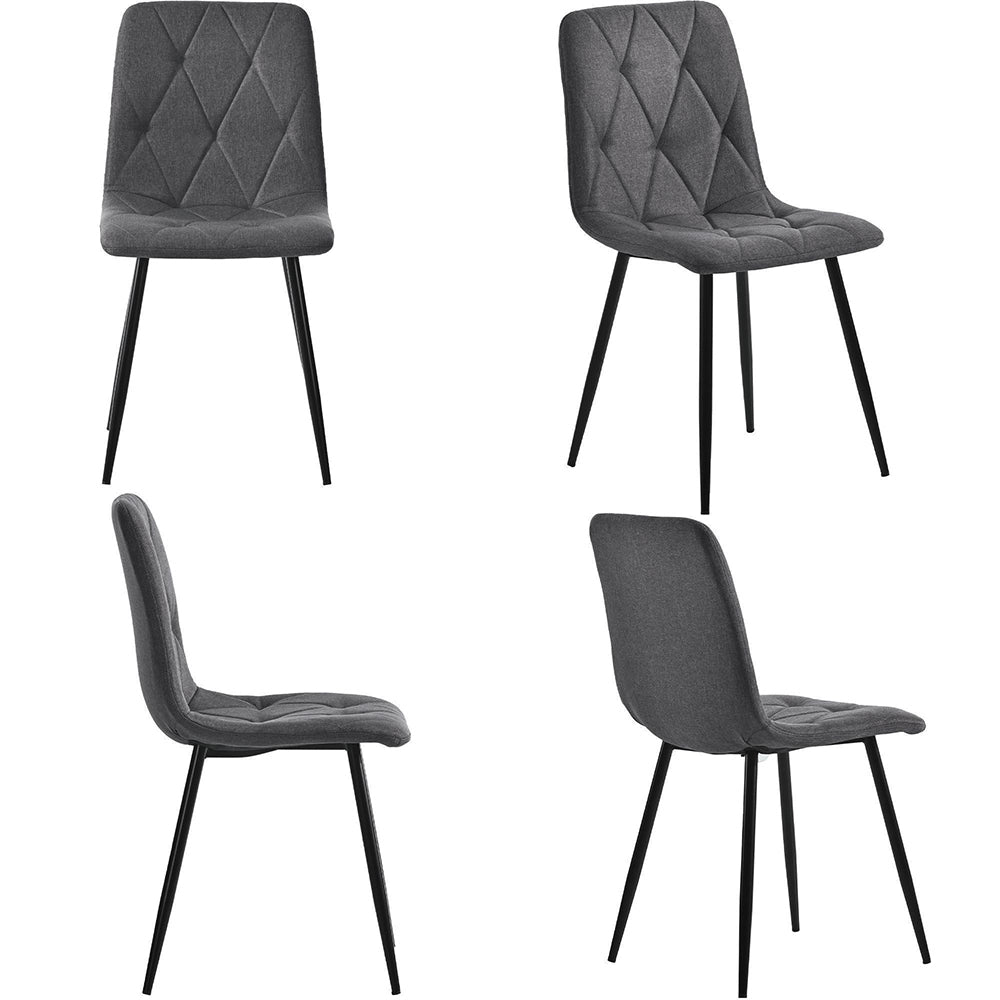 Tavolo da pranzo allungabile con 4 sedie - Xylo - 110(140)x70x76cm - Grigio