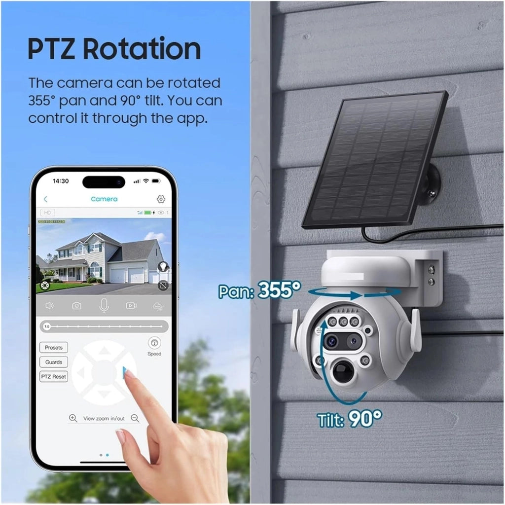 Telecamera Solare 4G/WIFI CCTV doppio obiettivo 12X INFRAROSSI Audio 2 vie Sensore PIR IP65 - ZENCOCCO