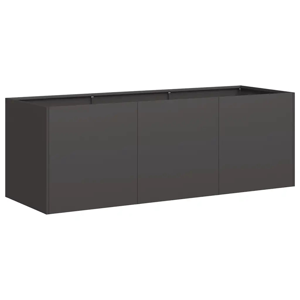 Fioriera Nera 120x40x40 cm Acciaio Laminato a Freddo 860675