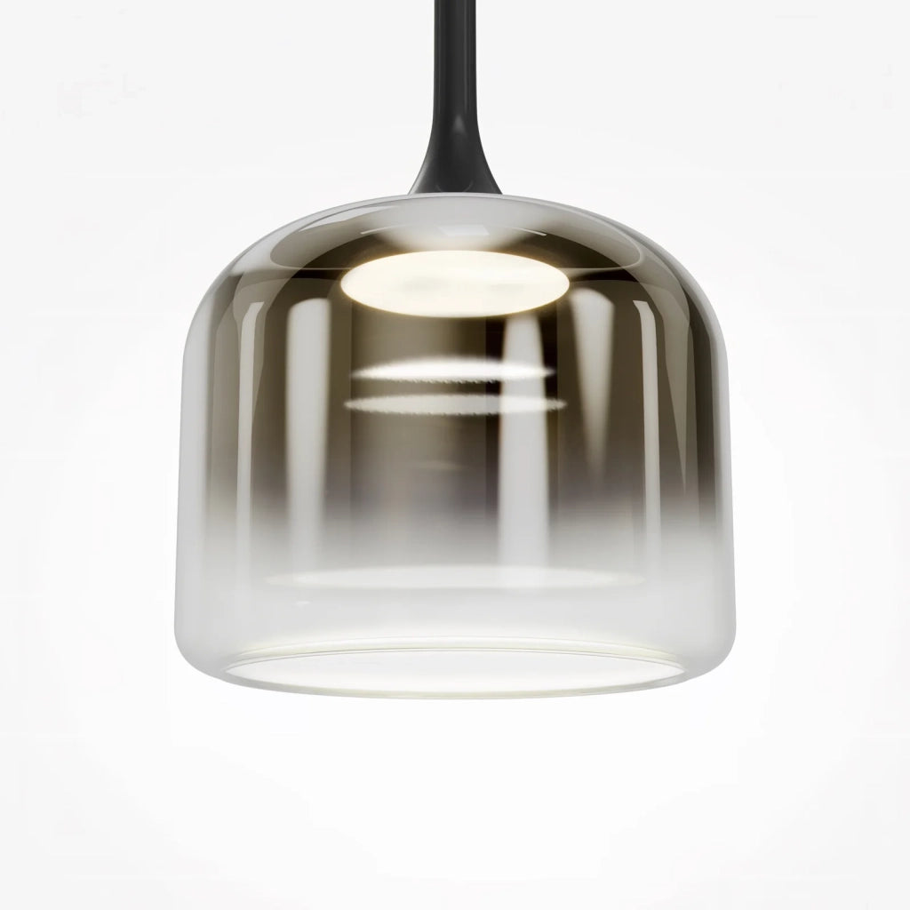 Maytoni Sospensione Contemporanea Spirito 1 luce LED integrato nero metallo vetro grigio