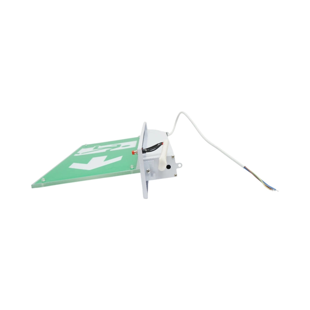 Lampada di emergenza a LED EXIT 220V, 3W, batteria agli ioni di litio 1800mAh, montaggio a incasso, autonomia 3 ore IP20