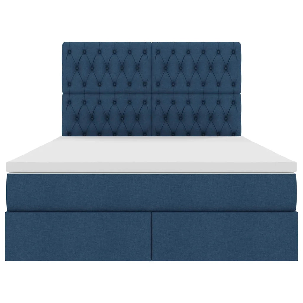 Letto con contenitore e LED con led Blu 140 x 190 cm Poliestere 3372482
