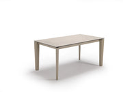 Tavolo allungabile Horus con piano in ceramica sabbia e struttura in metallo verniciato sabbia 160-240 cm - Design Moderno