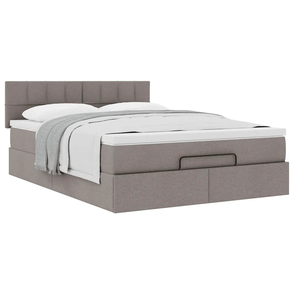 Pouf Letto con Materasso Tortora 140x190 cm in Tessuto 3311460