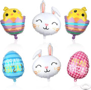 6 Pacchi di palloni di Pasqua - Uovo di Pasqua con coniglio e pollo - Palloni di grande folla di Pasqua - Decorazione per festa di compleanno, casa e baby shower.