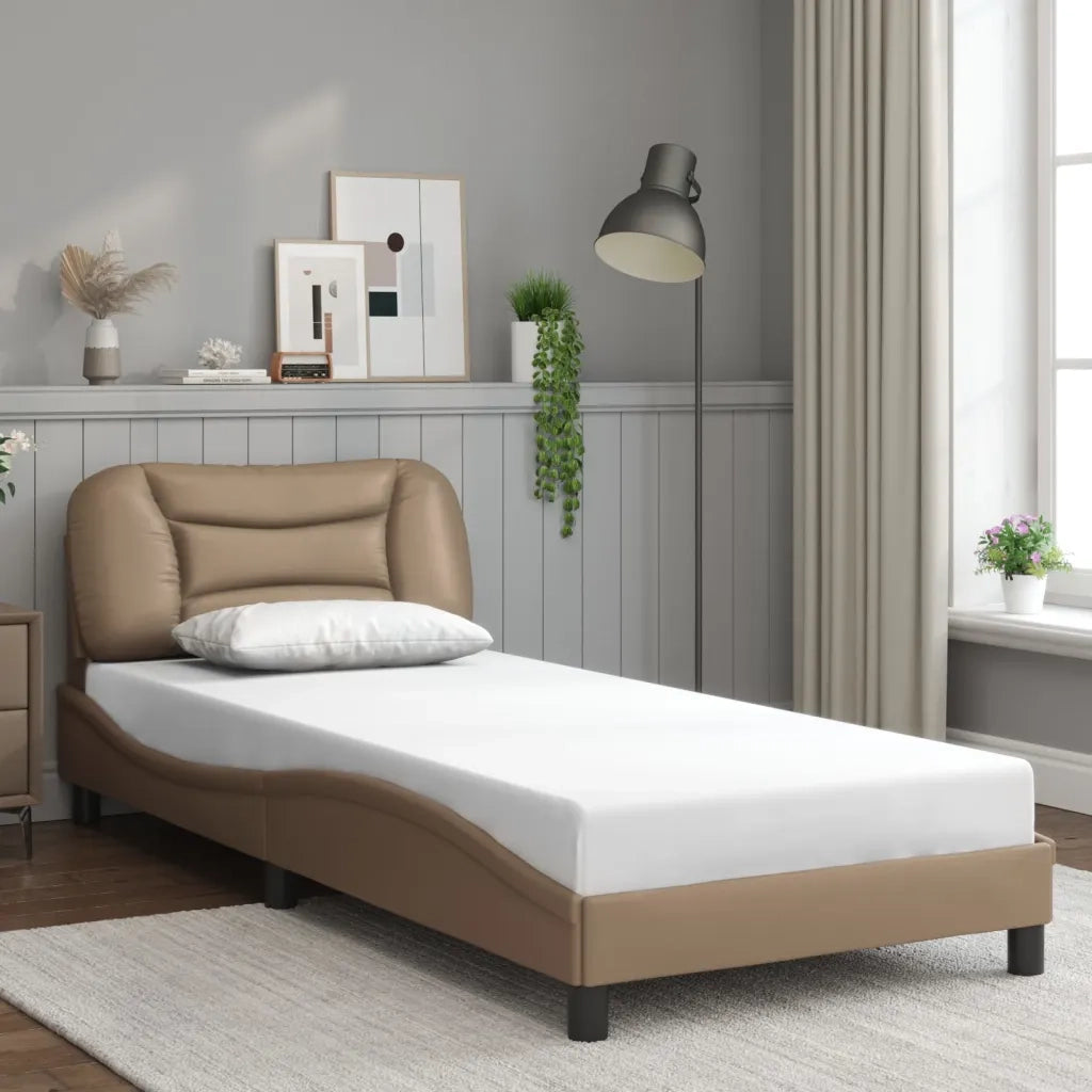Giroletto con Luci LED Cappuccino 80x200 cm in Similpelle