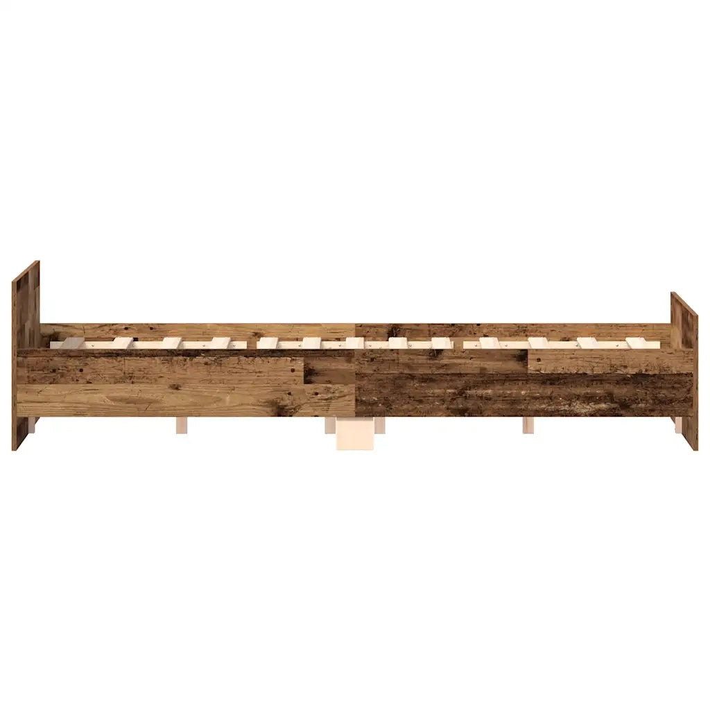 vidaXL Giroletto senza Materasso Legno Antico 140x190cm in Truciolato