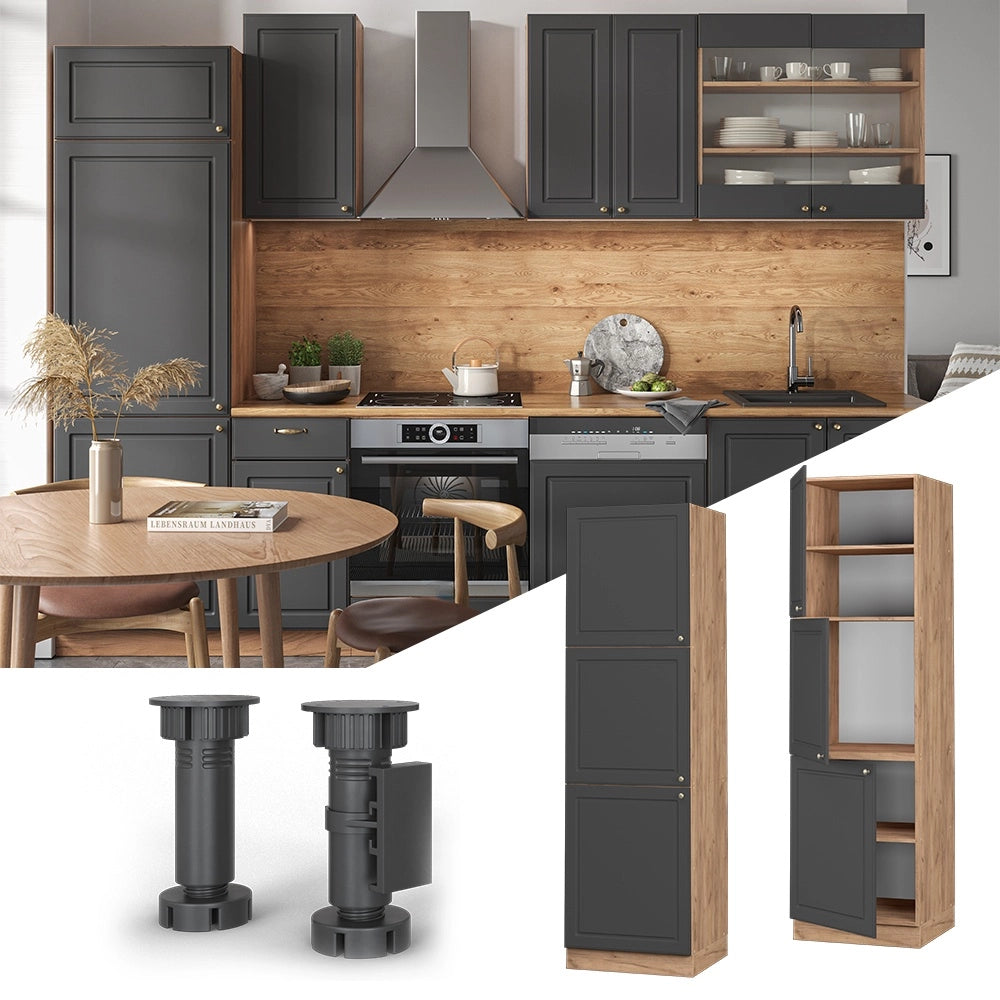 Mobile per forno da incasso Fame-Line Antracite-oro/Rovere dorato 60 cm Vicco