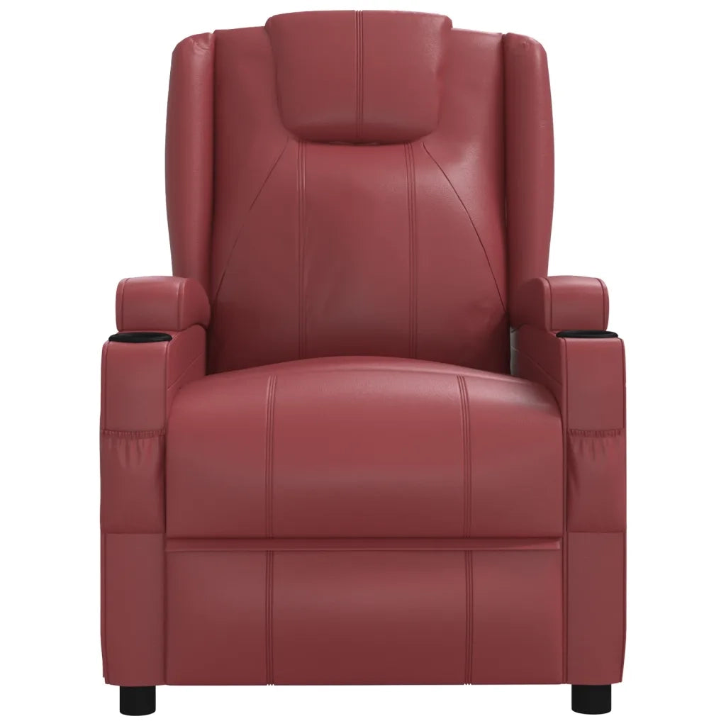 Divano Sedia-Poltrona Massaggiante Rosso Vino in Similpelle 756079