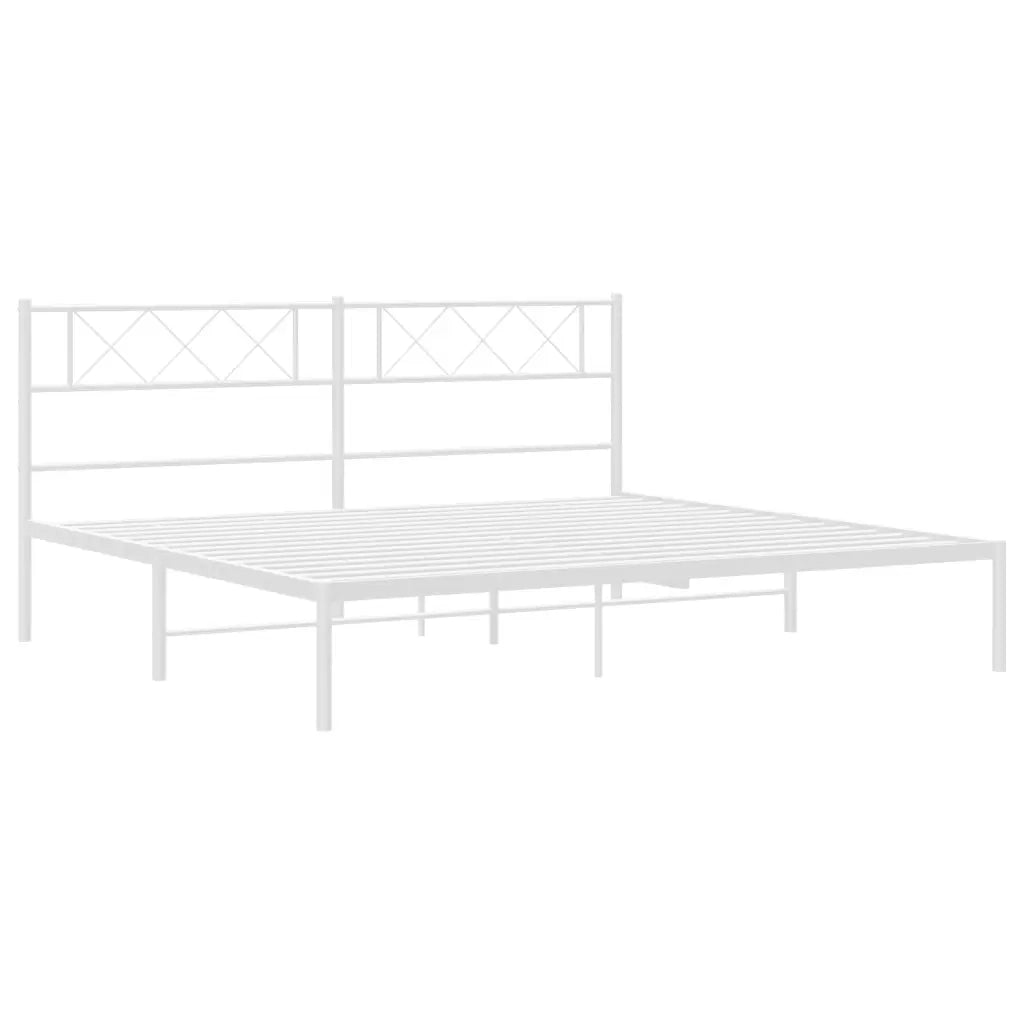 Giroletto con Testiera Metallo Bianco 200x200 cm 372333
