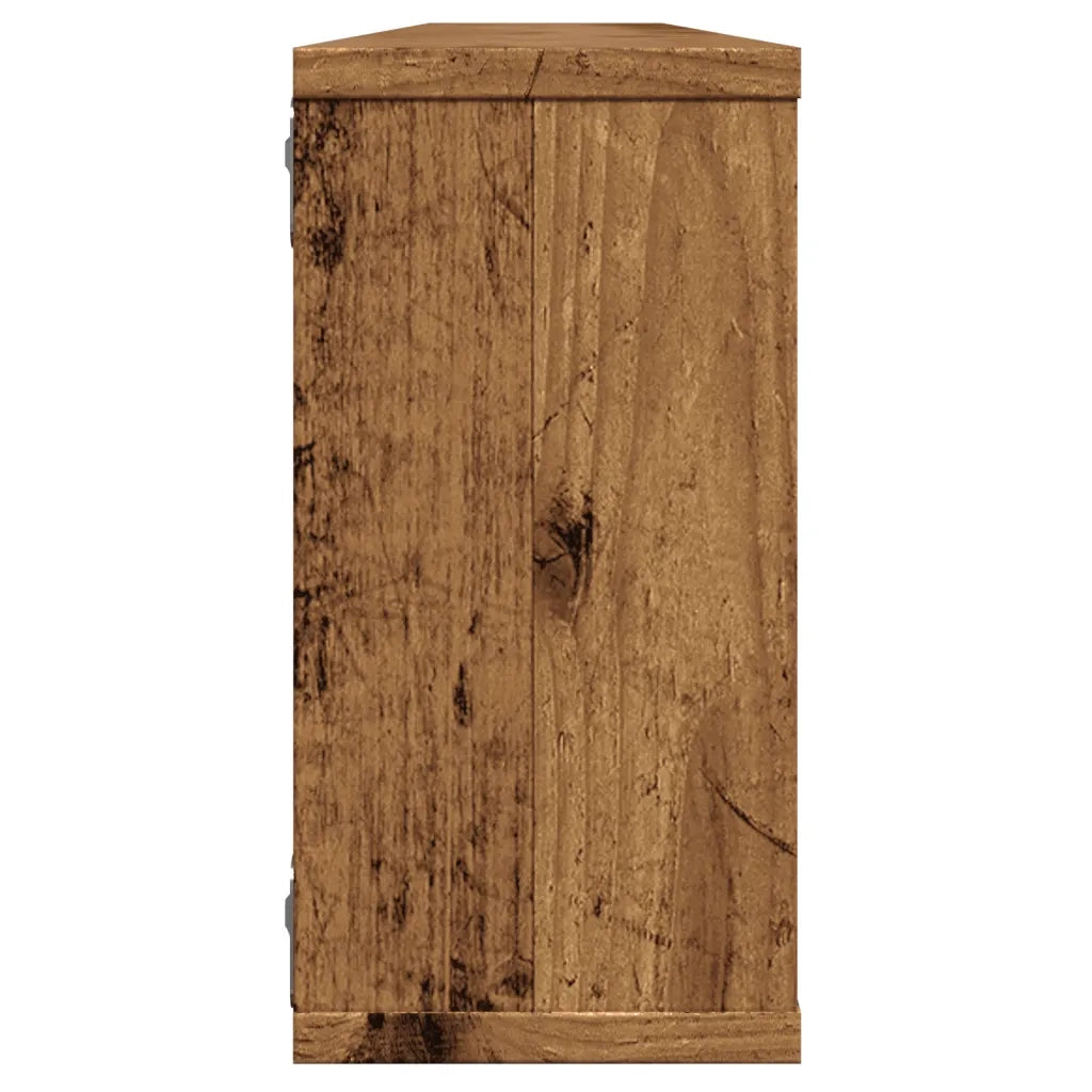 Mensole Parete a Cubo 2 pz Legno Vecchio 100x15x30cm Truciolato
