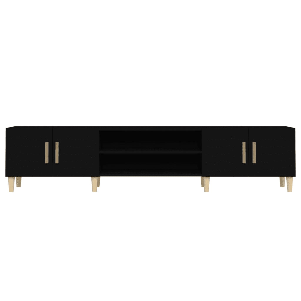 Mobile Porta TV Nero 180x31,5x40 cm in Legno Multistrato 816257
