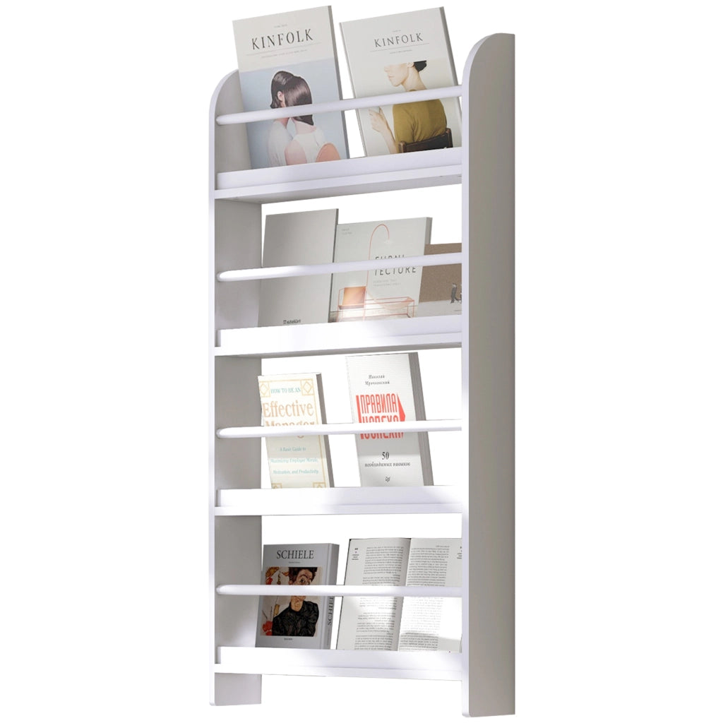 Libreria a muro 4 livelli ¨C Zephmum ¨C Bianco 59x12x113 cm