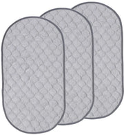 Set di asciugamani per bambino, 3 pezzi, tessuto di bambù, respirante, impermeabile all'acqua, lavabile e riutilizzabile. Asciugamani per bambino per uso domestico e viaggio, tavolo per cambiare con copertura impermeabile, ovale grigio.
