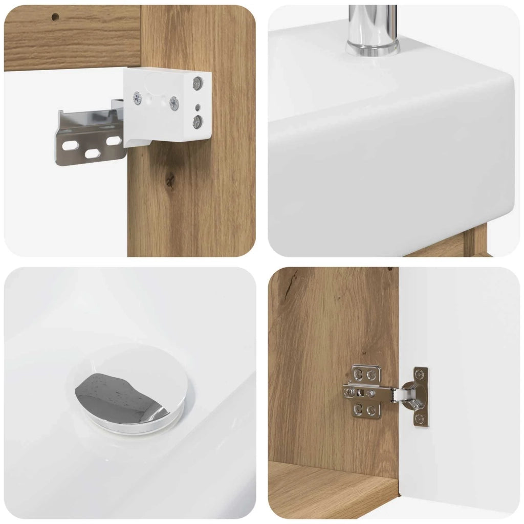 Mobile bagno con rubinetto Rovere Artigianale 889520