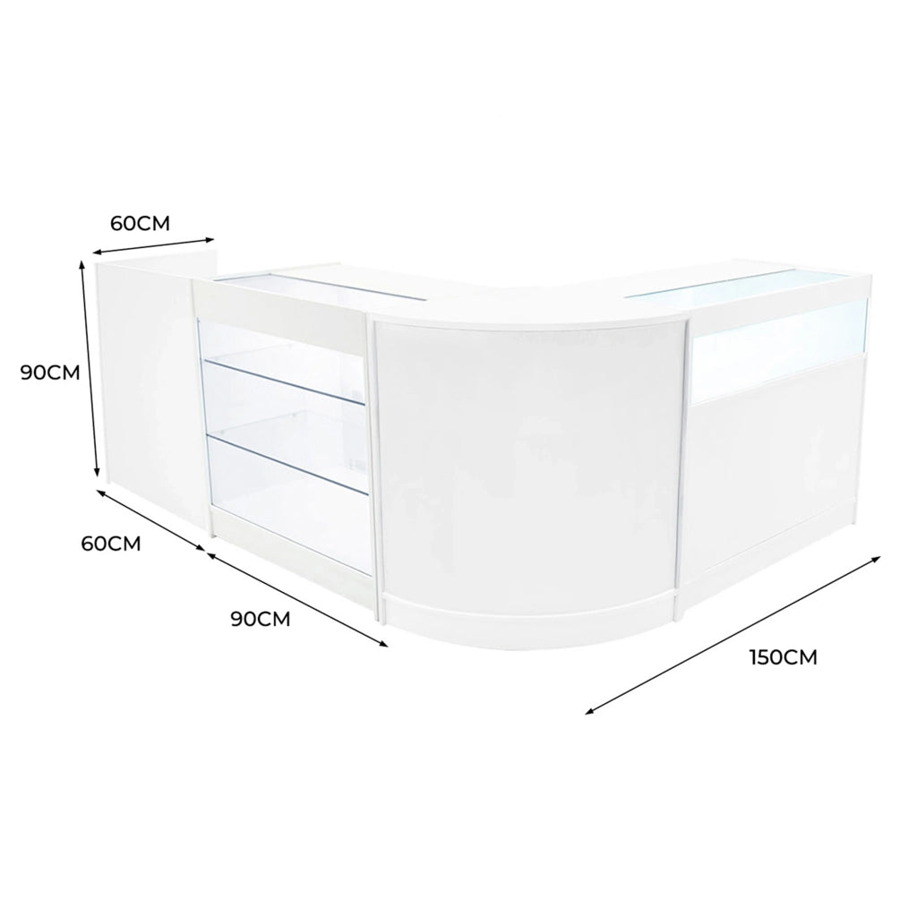 Set Banconi Bianco Polaris LED K900 B900 CM60 TB60 con Serratura e Vetrina