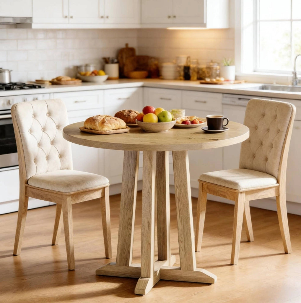 Tavolo da pranzo rotondo in legno 80 cm per 2-4 persone
