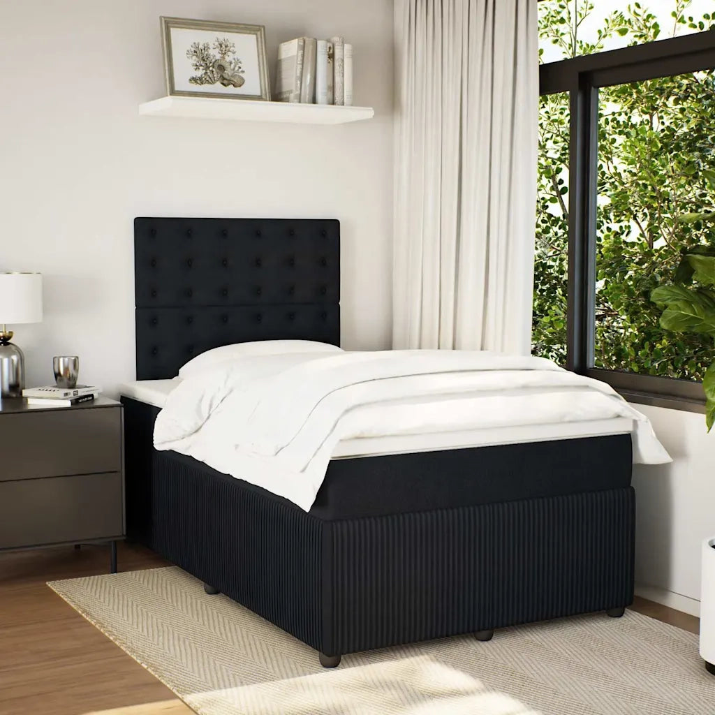 Giroletto a Molle con Materasso Nero 120x200 cm in Velluto 3294624