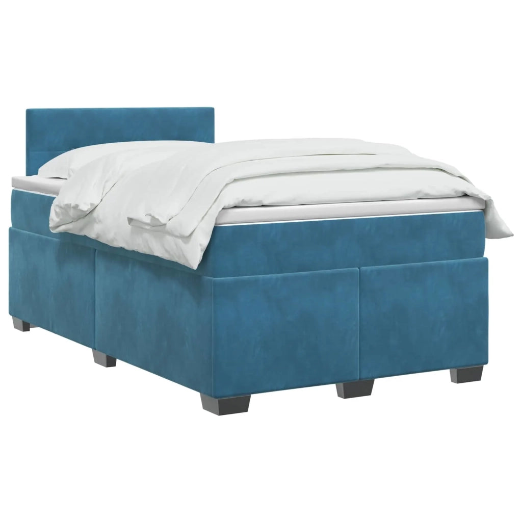 Letto box spring con materasso Blu 120 x 190 cm Velluto 3450678