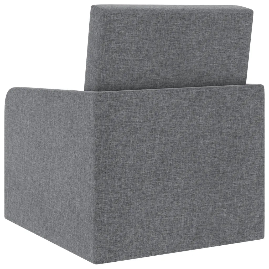 Poltrona | Sedia Relax Letto Convertibile Grigio Chiaro in Tessuto