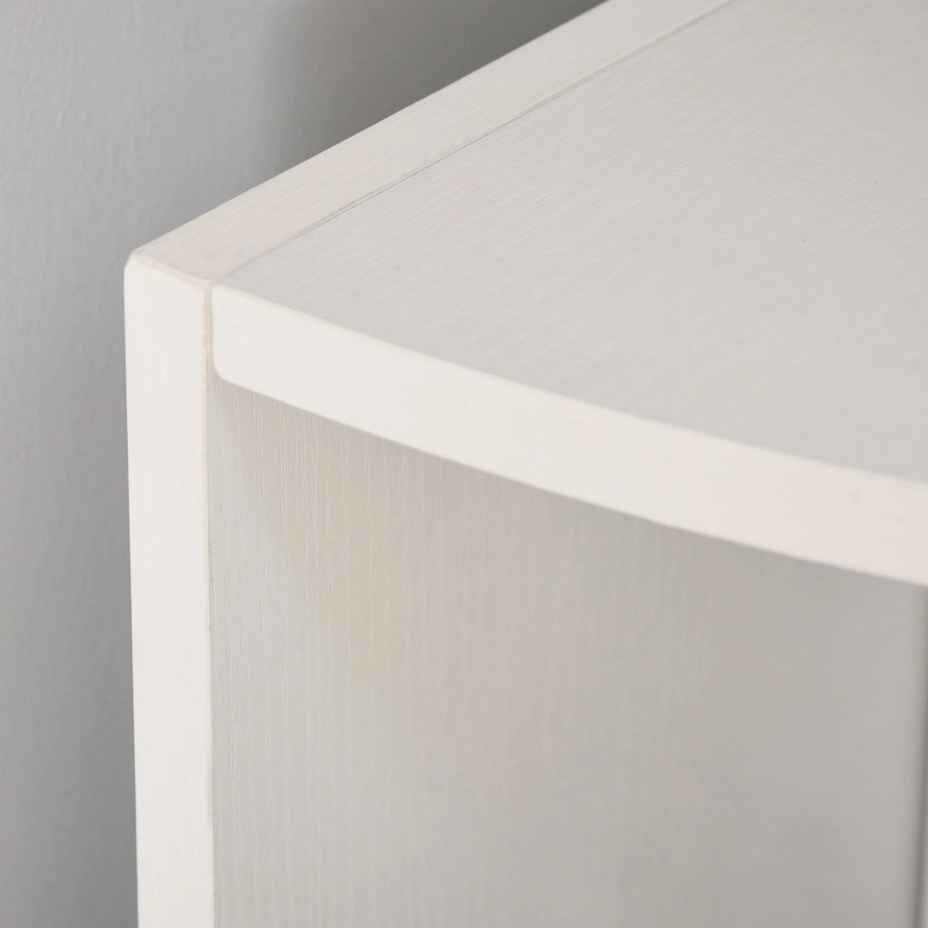 Libreria ad Angolo da Parete e Muro con 4 Ripiani in Legno Bianco 39.5x39.5x120 cm