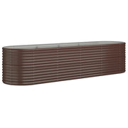 Letto Giardino-Fioriera da Giardino Acciaio Zincato 296x80x68cm Marrone