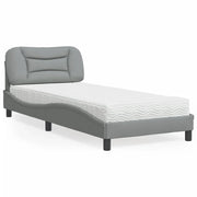 Letto con Materasso Hvar Grigio Chiaro 80x200 cm in Tessuto 3208492