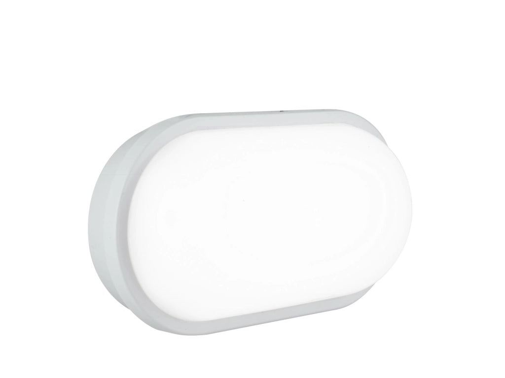 PLAFONIERA LED SHELLY BIANCA OVALE 20W 2500LM CCT 3000K / 4000K  IP65 17,6X8X27,1CM