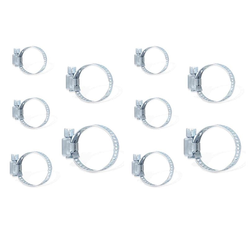 10 Pezzi Fascette Stringitubo Regolabili 18-32mm Acciaio Inossidabile 5 Misure