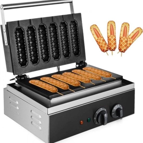 Frittelle Frittole Elettriche - Non-stick - Frittelle di Mais - Elettrodomestico - 1500W - 220V - Nero