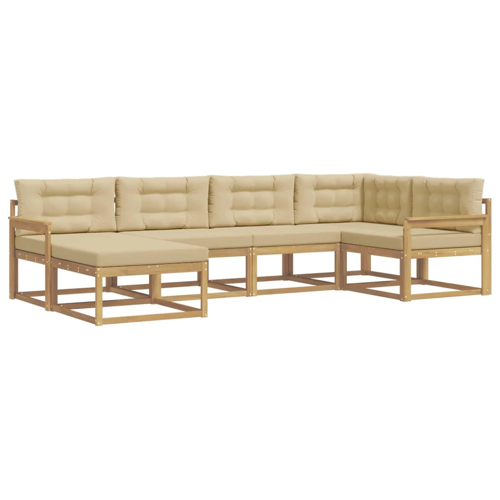 Set di divani da esterno 5 pcs Bianco e Beige Poliestere 3386682