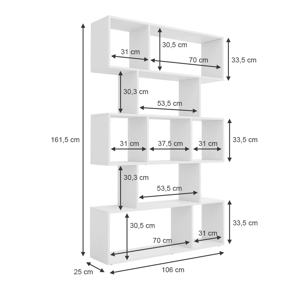 Vicco Scaffale Bianco 106 x 161.5 cm 9 scomparti