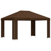 Gazebo | Pergolato 4 ¡Á 3 m Marrone Poliestere e Acciaio 190 gsm